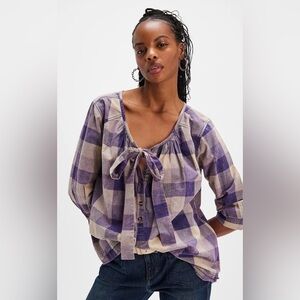 We The Free Big Bow Plaid Pullover